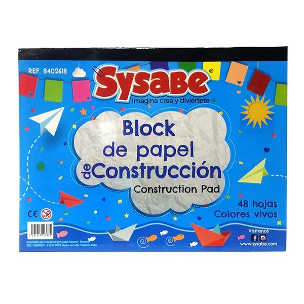 BLOCK DE PAPEL DE CONSTRUCCION X 48