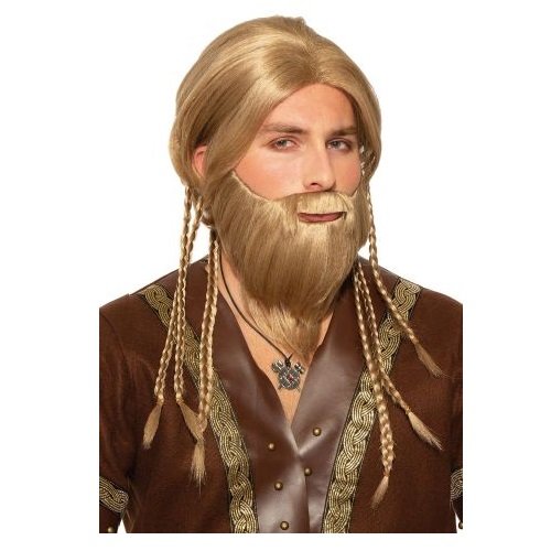 Peluca Con Barba Vikingo Rubia Hombre Talla Única