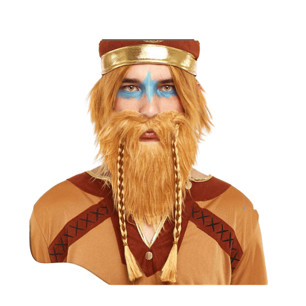 Barba Trenzas Vikingo Rubia Talla Única Adulto