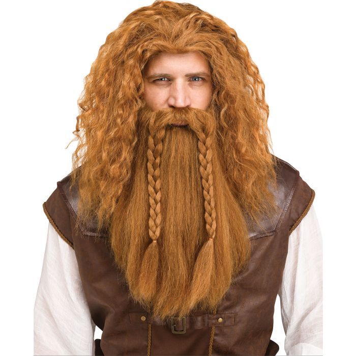 Peluca Y Barba Vikingo Marrón Hombre