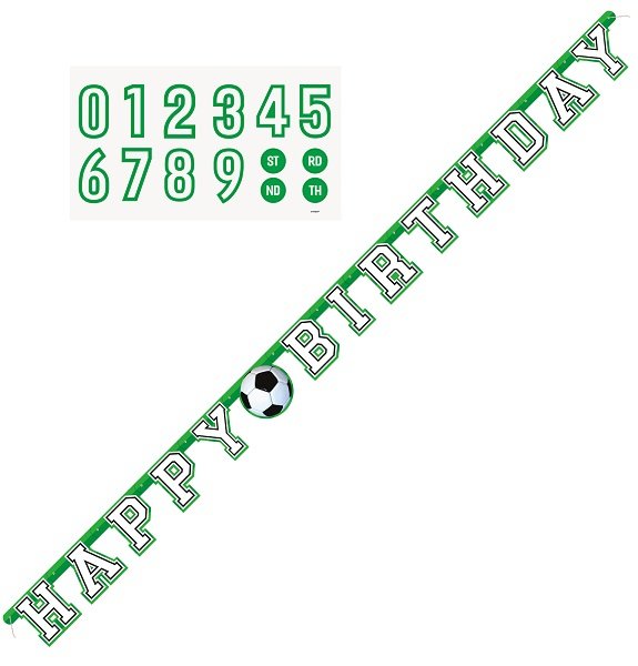 Banner Happy Birthday Fútbol con Números